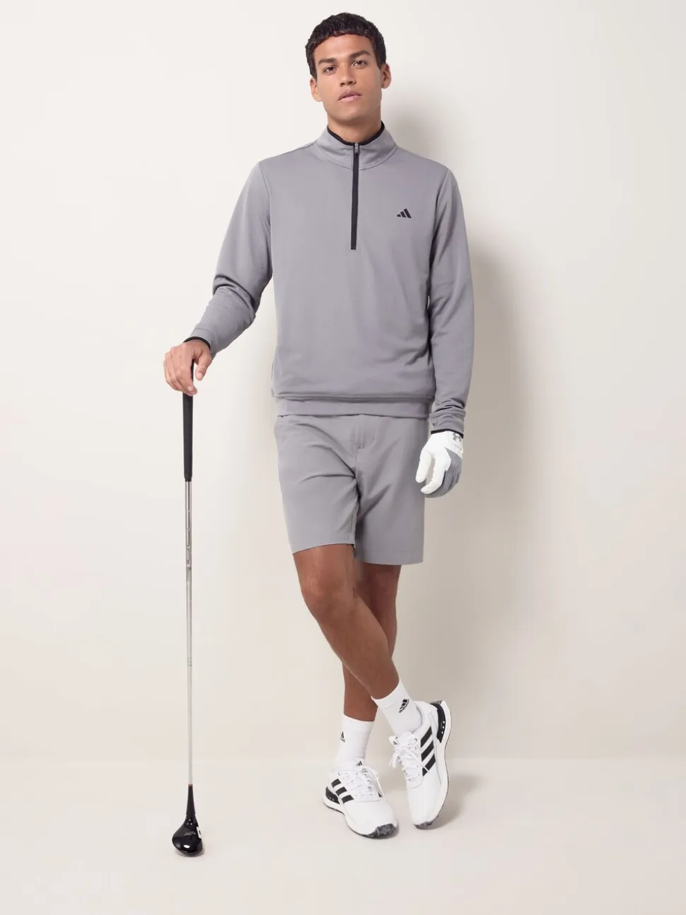 adidas Golf Grey Lightweight Half-Zip Top