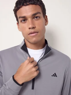 adidas Golf Grey Lightweight Half-Zip Top
