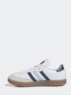 adidas Golf White/Blue Samba Spikeless Shoes