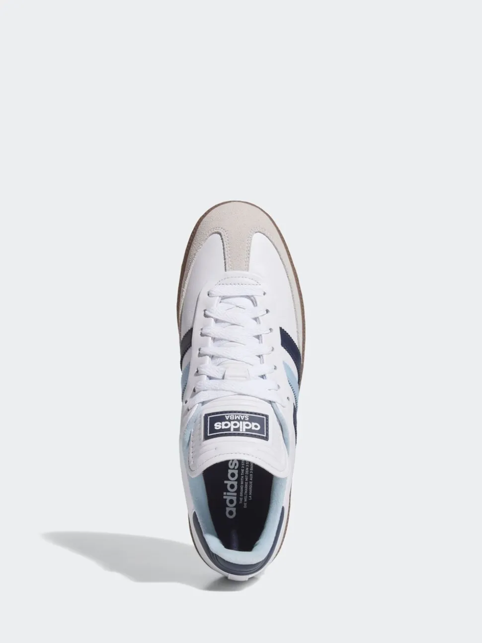 adidas Golf White/Blue Samba Spikeless Shoes