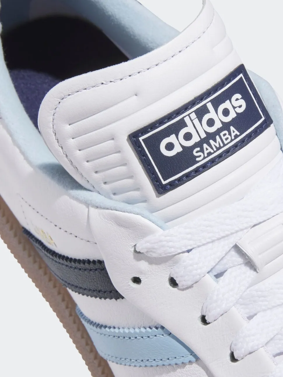 adidas Golf White/Blue Samba Spikeless Shoes