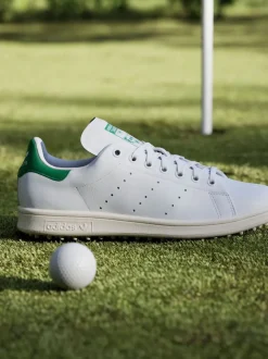 adidas Golf White/Green Stan Smith Spikeless Golf Shoes