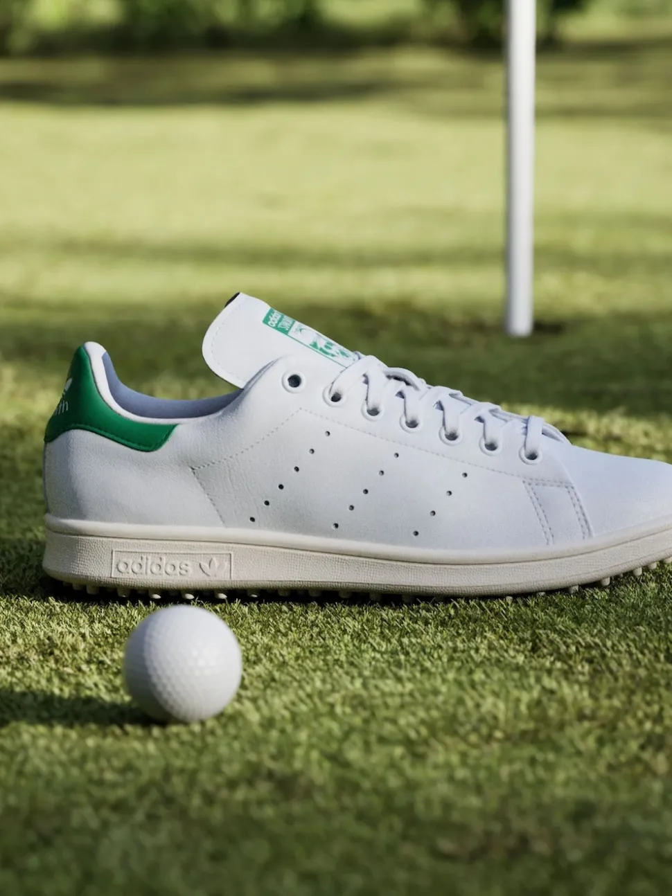 adidas Golf White/Green Stan Smith Spikeless Golf Shoes