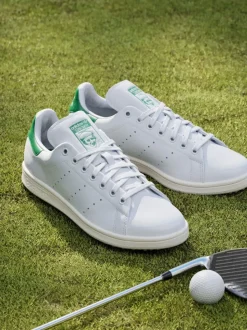 adidas Golf White/Green Stan Smith Spikeless Golf Shoes