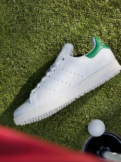 adidas Golf White/Green Stan Smith Spikeless Golf Shoes