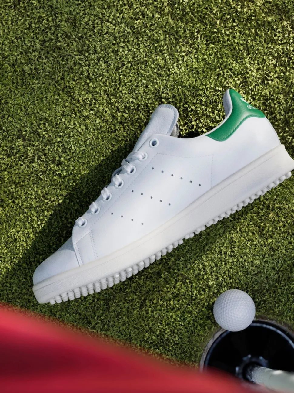 adidas Golf White/Green Stan Smith Spikeless Golf Shoes