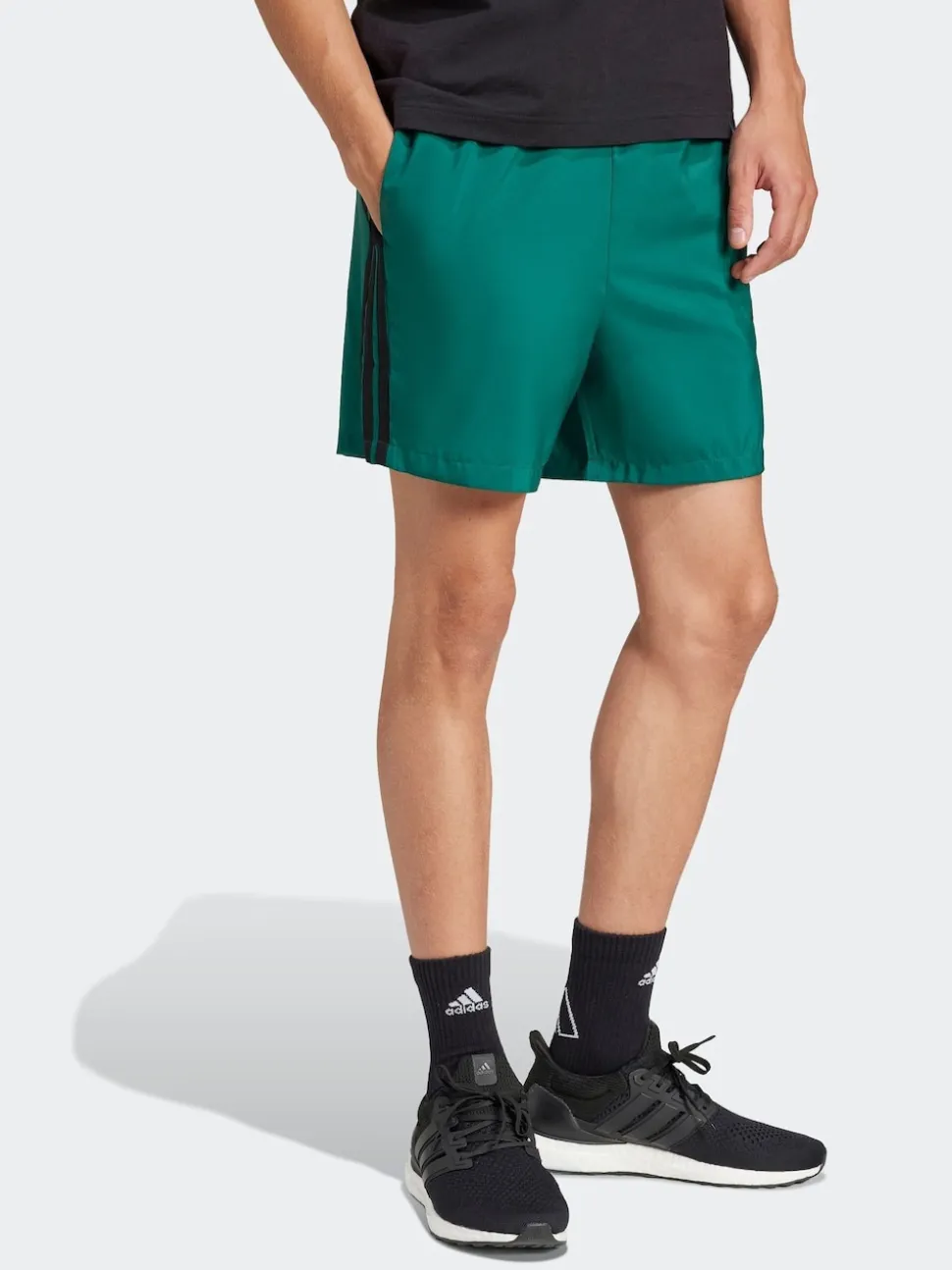 adidas Green Dark Essentials 3-Stripes Chelsea Shorts