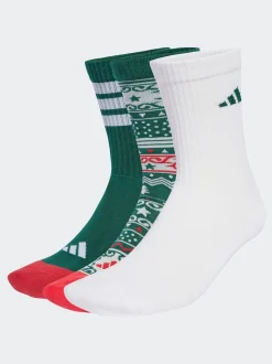 adidas Green GFX Crew 3 Pack Socks