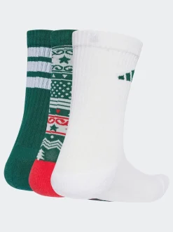 adidas Green GFX Crew 3 Pack Socks