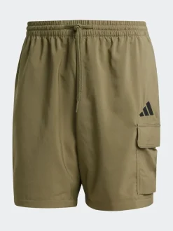 adidas Green Small Essentials Logo Cargo Chelsea Shorts