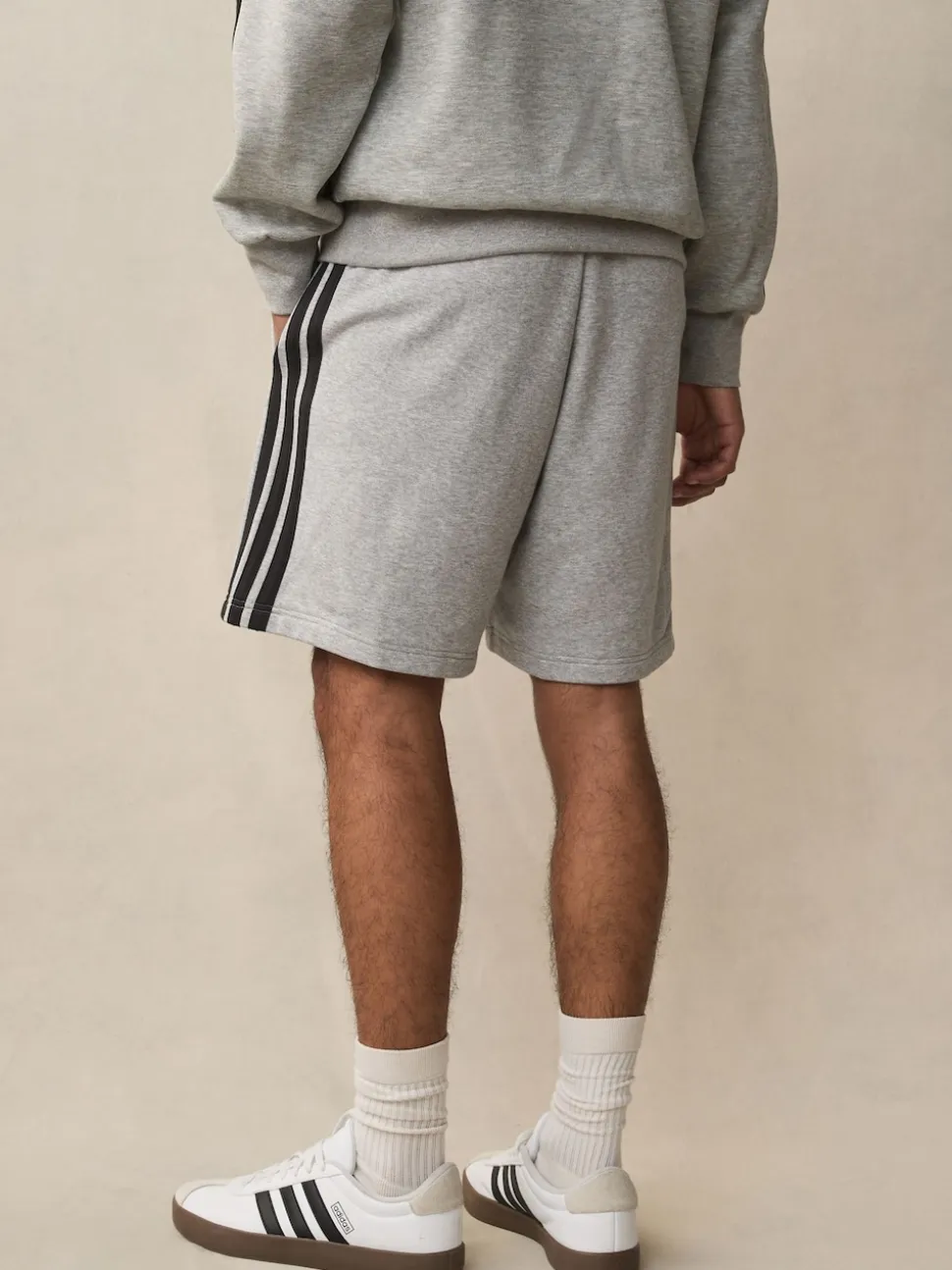 adidas Grey Essential 3-Stripes French Terry Shorts