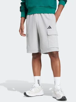 adidas Grey Essentials Feel Cozy French Terry Cargo Shorts