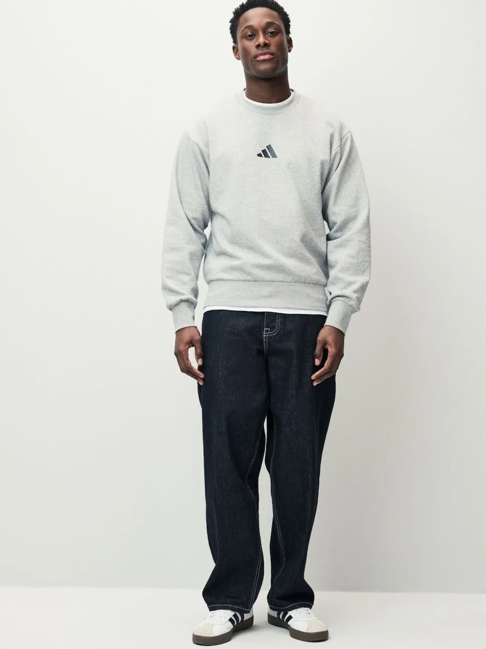 adidas Grey Essentials Feelcozy Fleece Sweatshirt