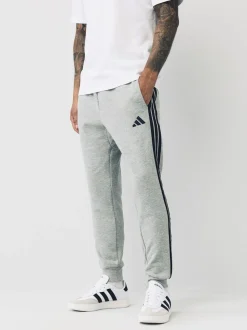 adidas Grey Essentials 3-Stripes Fleece Joggers