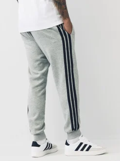 adidas Grey Essentials 3-Stripes Fleece Joggers