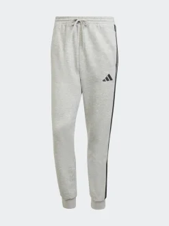 adidas Grey Essentials 3-Stripes Fleece Joggers