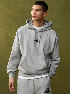 adidas Grey Light Essentials Feelcozy Fleece Hoodie