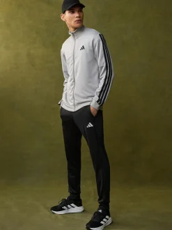 adidas Grey Sportswear 3-Stripes Fleece Tracksuit