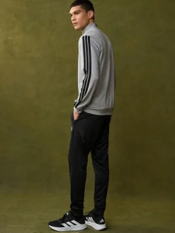 adidas Grey Sportswear 3-Stripes Fleece Tracksuit