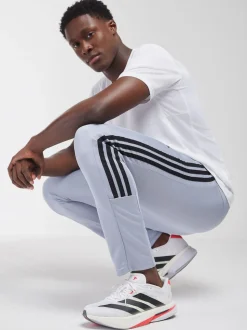 adidas Grey Workout Essentials All-Set 3-Stripes Knit Joggers