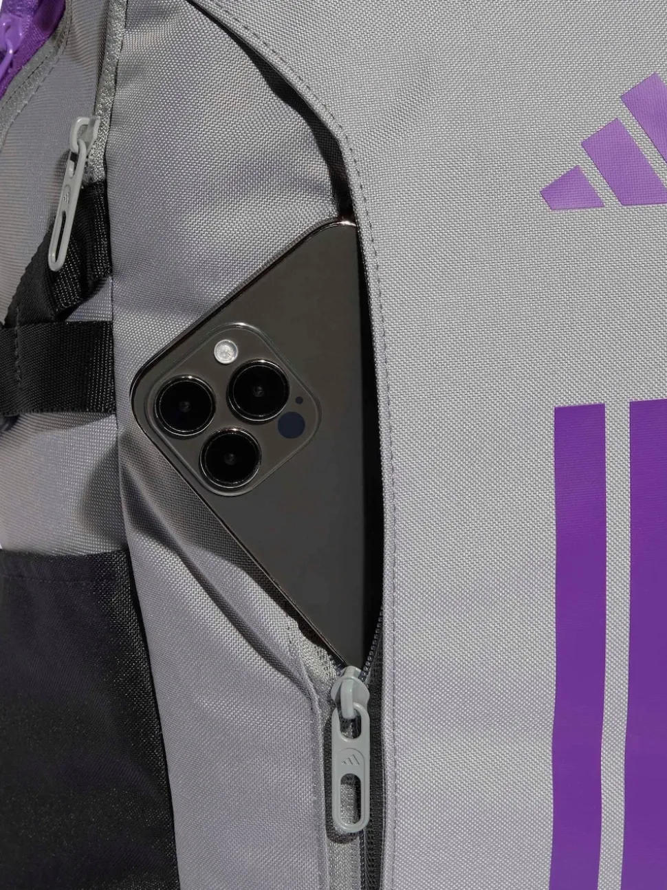 adidas Grey/Purple 3 Stripe VIII Bag