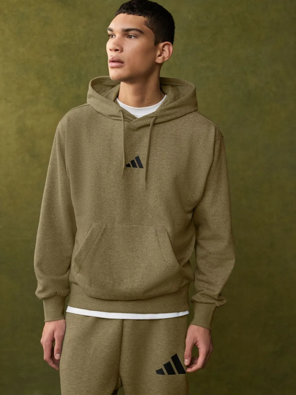 adidas Light Brown Essentials Feelcozy Fleece Hoodie
