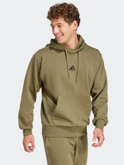adidas Light Brown Essentials Feelcozy Fleece Hoodie