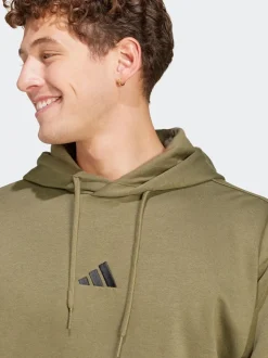 adidas Light Brown Essentials Feelcozy Fleece Hoodie