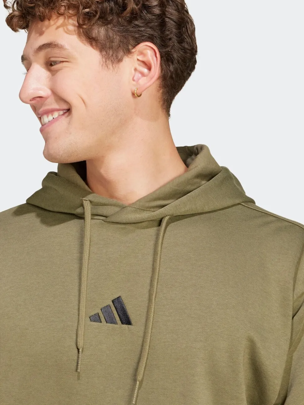 adidas Light Brown Essentials Feelcozy Fleece Hoodie
