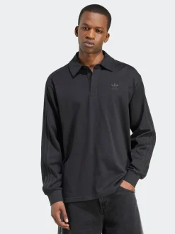 adidas Originals Black Adicolor Rugby Polo Shirt
