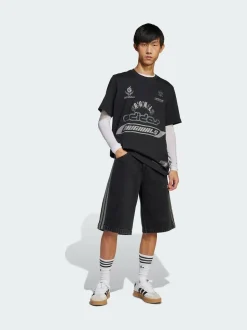 adidas Originals Black Adicolor Denim Firebird Shorts