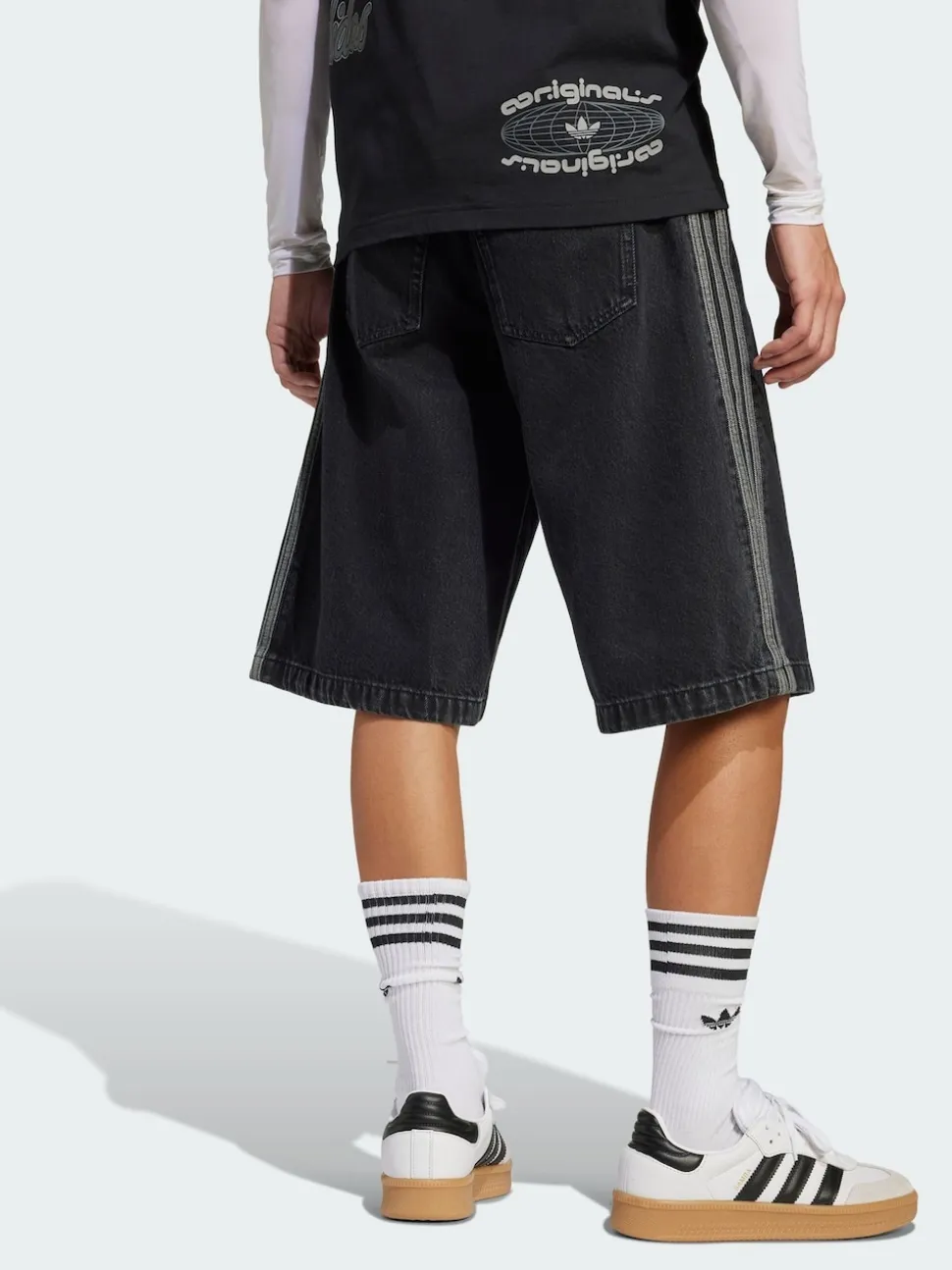 adidas Originals Black Adicolor Denim Firebird Shorts
