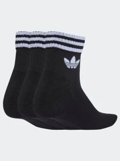 adidas Originals Black Ankle 3-Stripes Crew Socks 3 Pairs