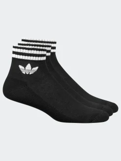 adidas Originals Black Ankle 3-Stripes Crew Socks 3 Pairs
