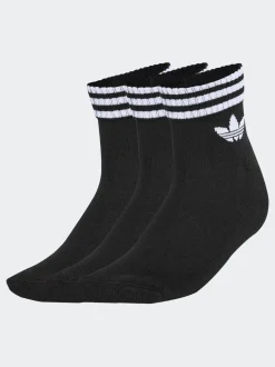adidas Originals Black Ankle 3-Stripes Crew Socks 3 Pairs