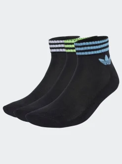 adidas Originals Black Chrome Ankle Socks 3 Pack