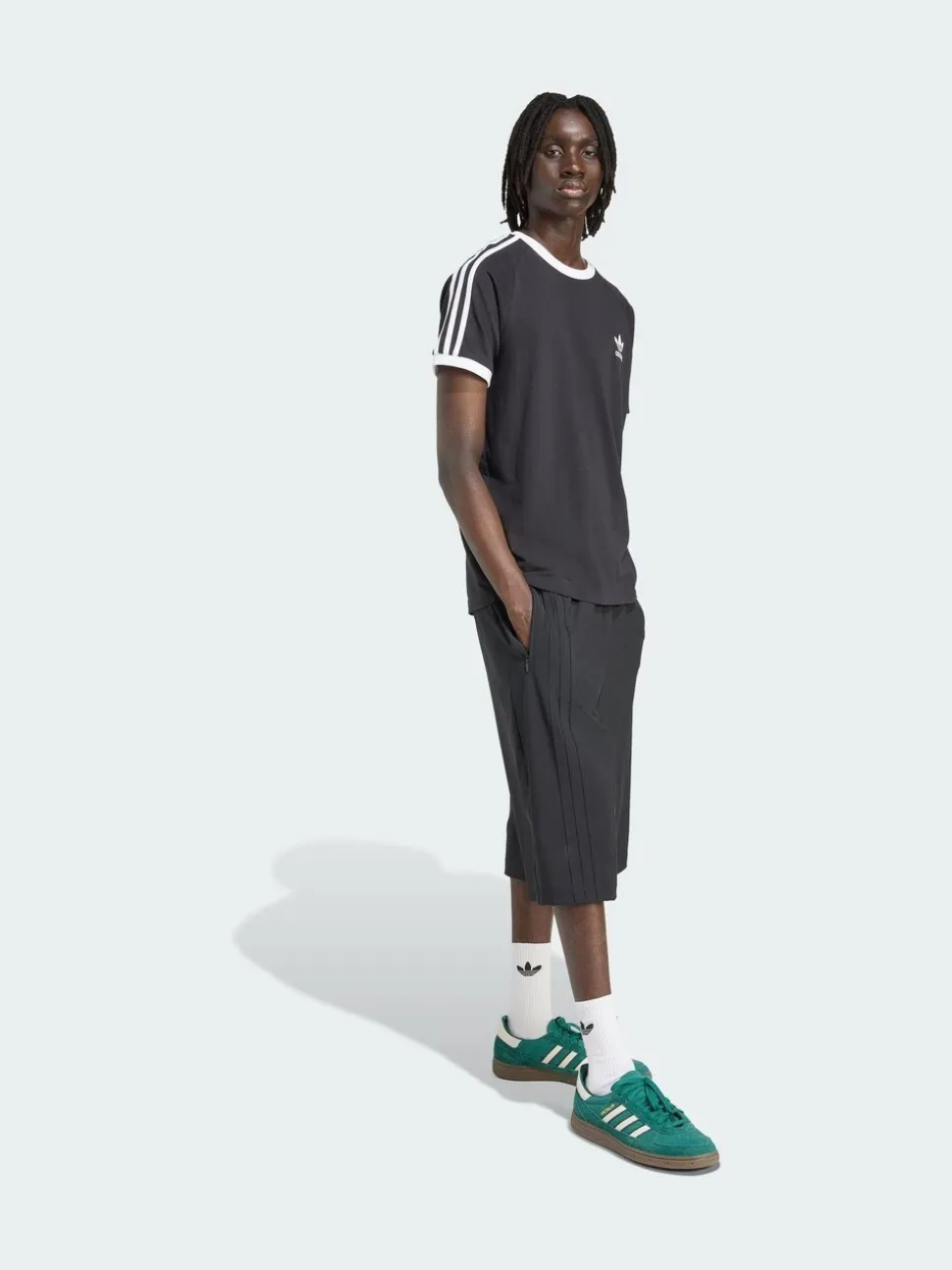 adidas Originals Black Firebird Oversized Nylon Shorts