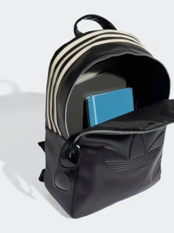 adidas Originals Black Polyurethane Outline Trefoil Backpack