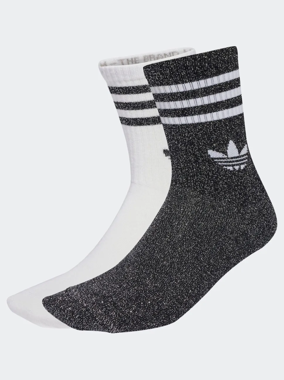 adidas Originals Black 3-Stripe Glitter Crew Socks