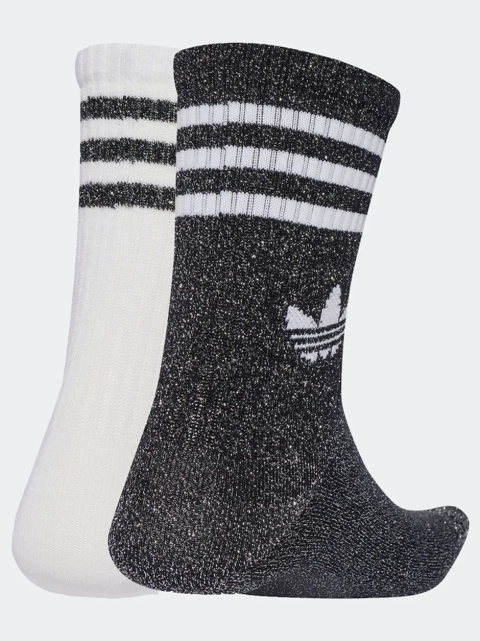 adidas Originals Black 3-Stripe Glitter Crew Socks