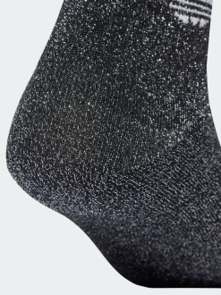 adidas Originals Black 3-Stripe Glitter Crew Socks