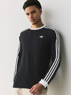 adidas Originals Black 3-Stripes LS T-Shirt