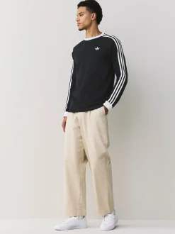 adidas Originals Black 3-Stripes LS T-Shirt