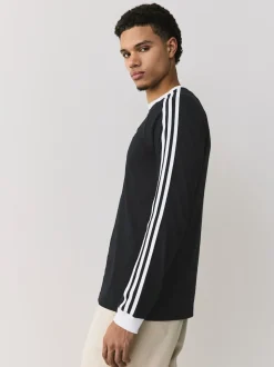 adidas Originals Black 3-Stripes LS T-Shirt