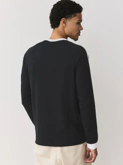 adidas Originals Black 3-Stripes LS T-Shirt