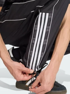 adidas Originals Black Tartan Loose Tracksuit Bottoms