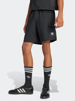 adidas Originals Black Trefoil Essentials Woven Cargo Shorts