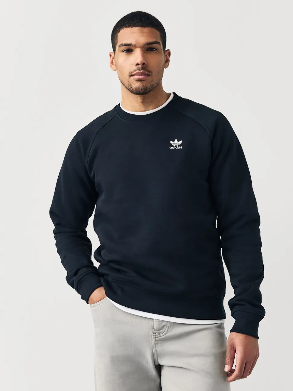 adidas Originals Black Trefoil Essentials Crew Sweatshirt