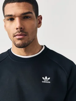 adidas Originals Black Trefoil Essentials Crew Sweatshirt