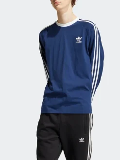 adidas Originals Blue Adicolor Classics 3-Stripes LS T-Shirt